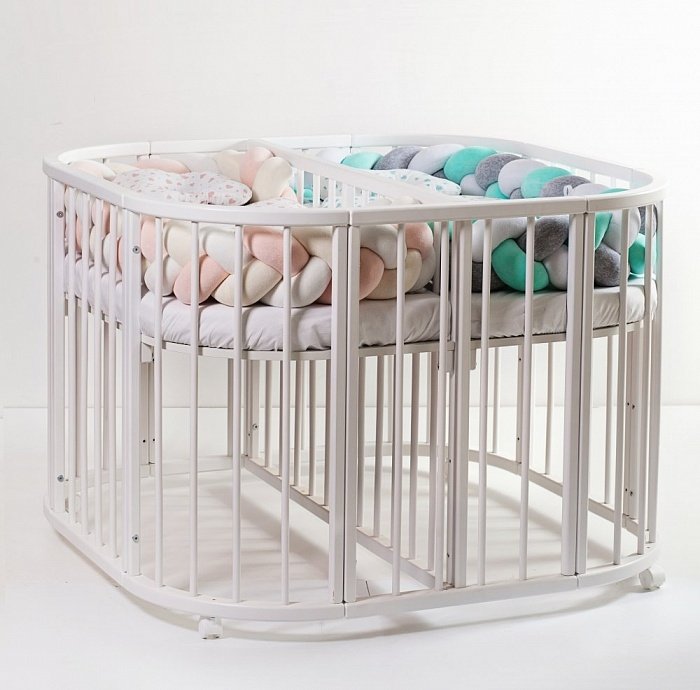 Кроватка для двойни ComfortBaby PlayPen 3 в 1, Слоновая кость